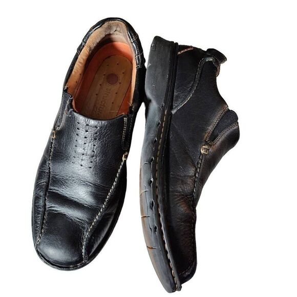 Clarks Structured Men's Loafer Slip-on Leather Comfort Shoes Black Size 11.5 - Picture 6 of 10